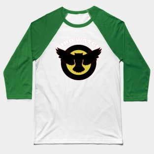 Bird Watch with Owl Silhouette Baseball T-Shirt